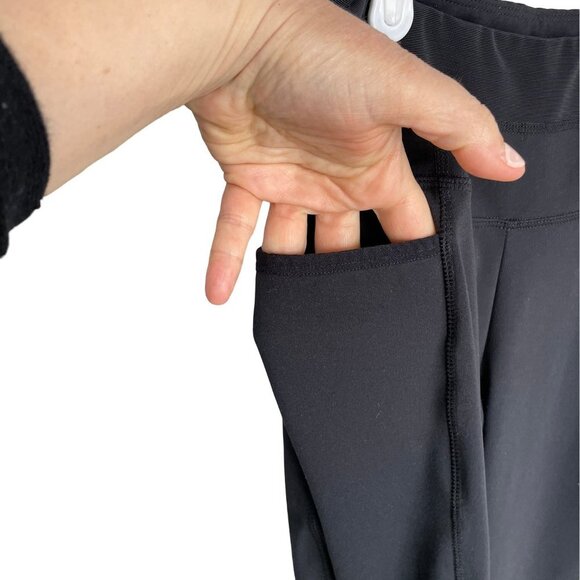 GYMSHARK Womens Size XS Black Leggings Mesh Sections Sheer Around Calf Gym Yoga - Picture 3 of 11